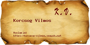 Korcsog Vilmos névjegykártya